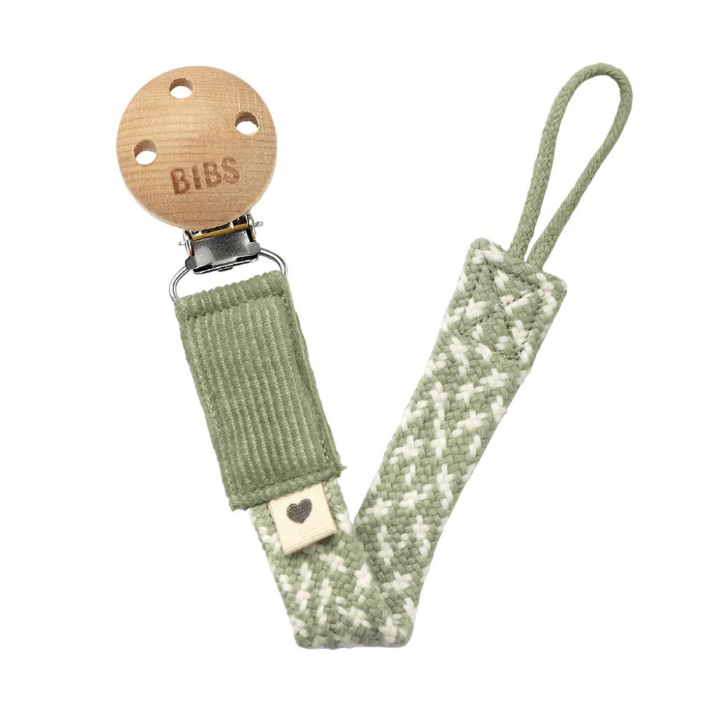 BIBS Paci Braid klip na dudlík (Sage / Ivory)