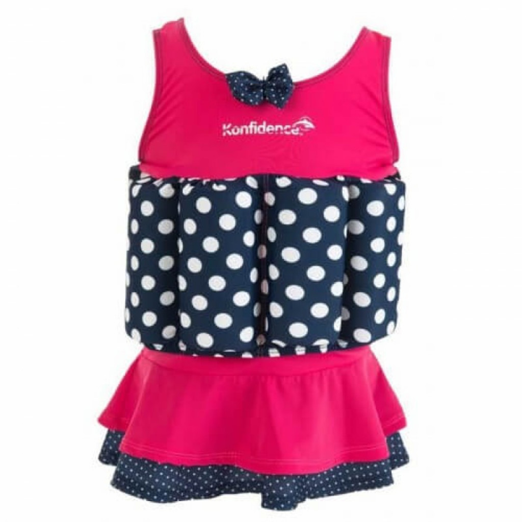 Konfidence Floatsuit Plavky pro učení plavání Navy Polka dot 2-3r