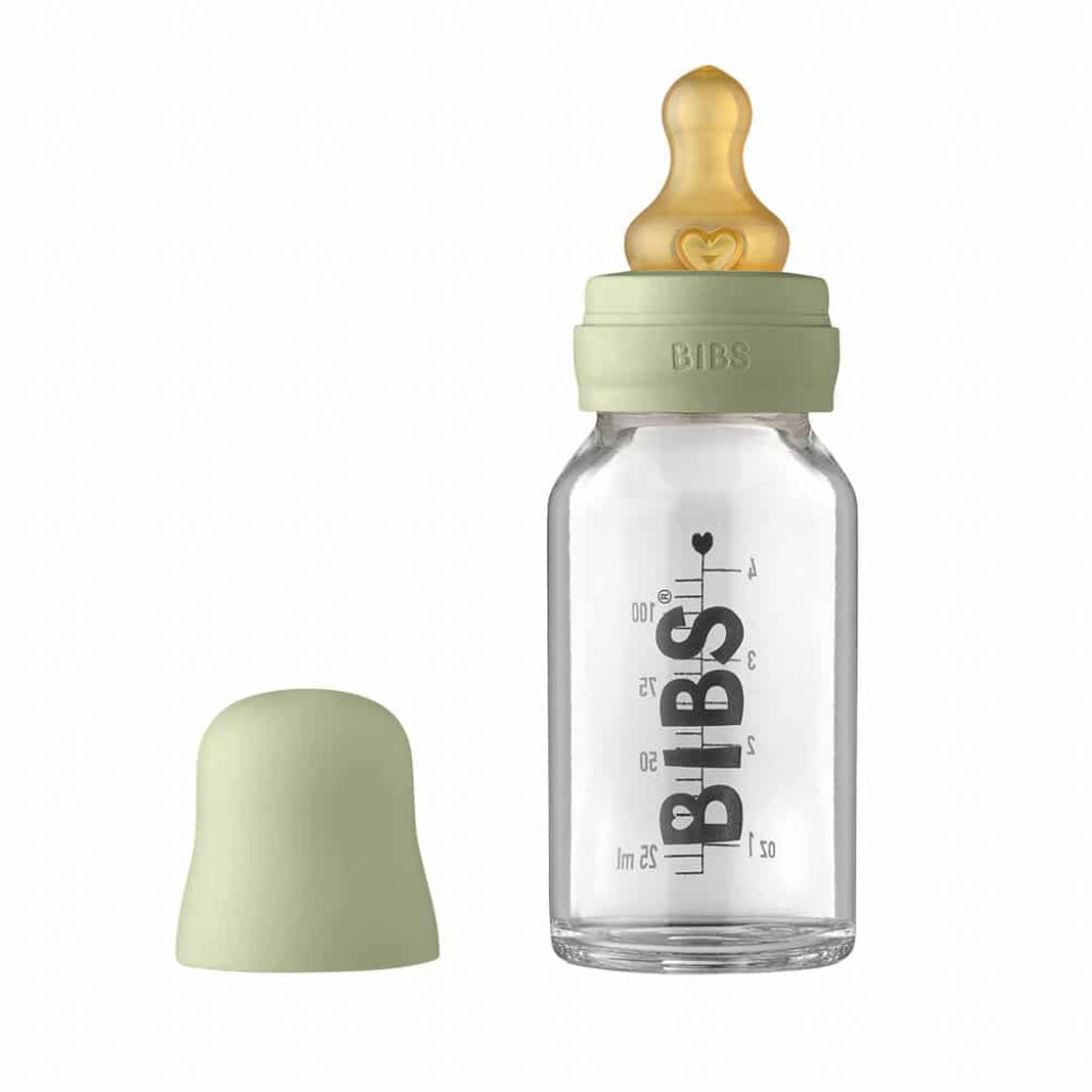 BIBS BIBS Baby Bottle sklenená fľaša 110ml (Sage)