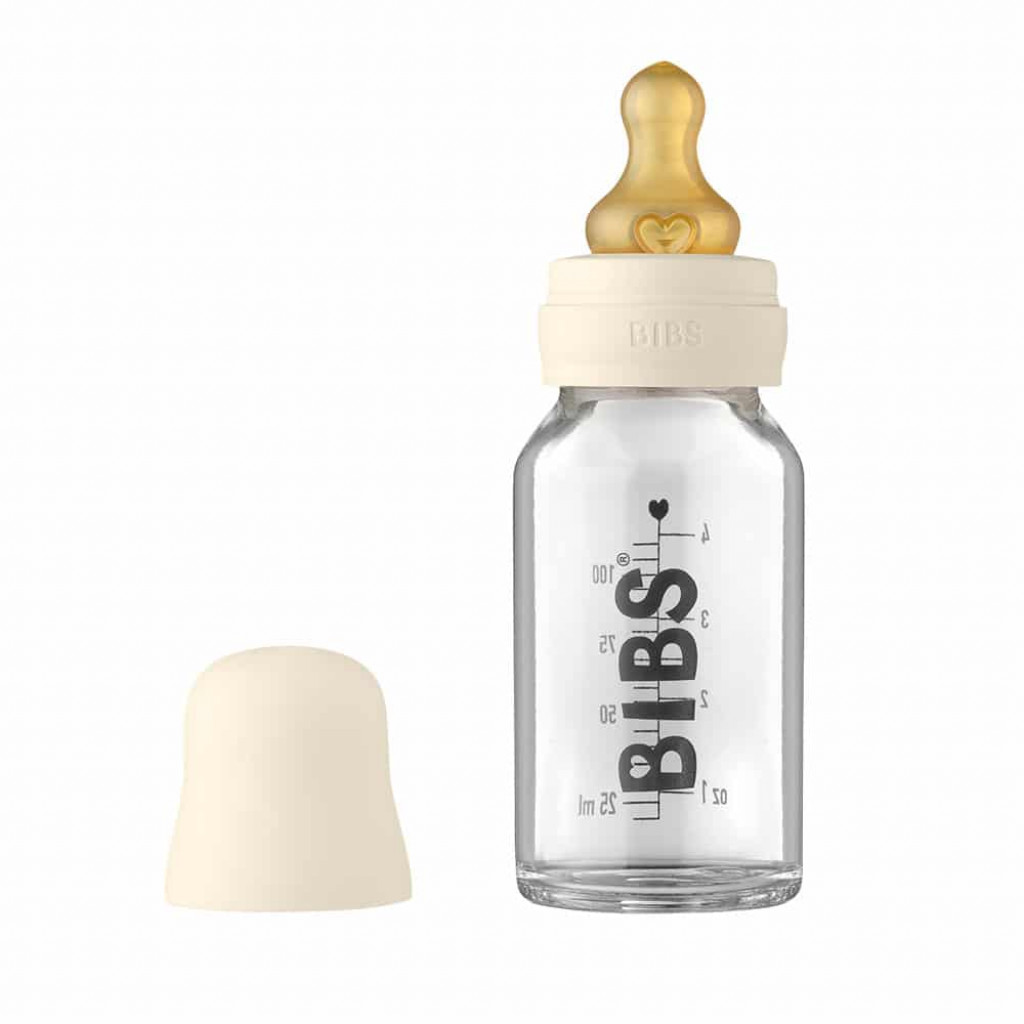 BIBS BIBS Baby Bottle sklenená fľaša 110ml (Ivory)