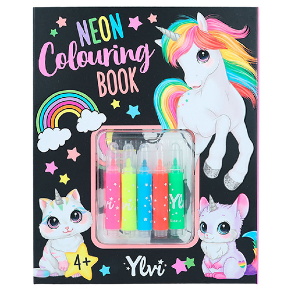 Ylvi Omalovánka | Ylvi Neon Colouring Book, 5 neonových fixů