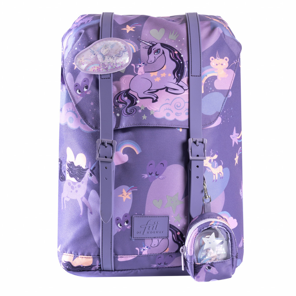 Frii of Norway Školní batoh Retro Unicorn Purple 22L