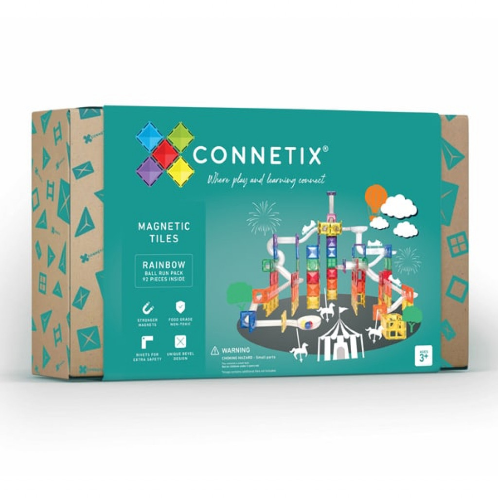 Connetix Magnetická stavebnice - Rainbow Ball Run 92 ks