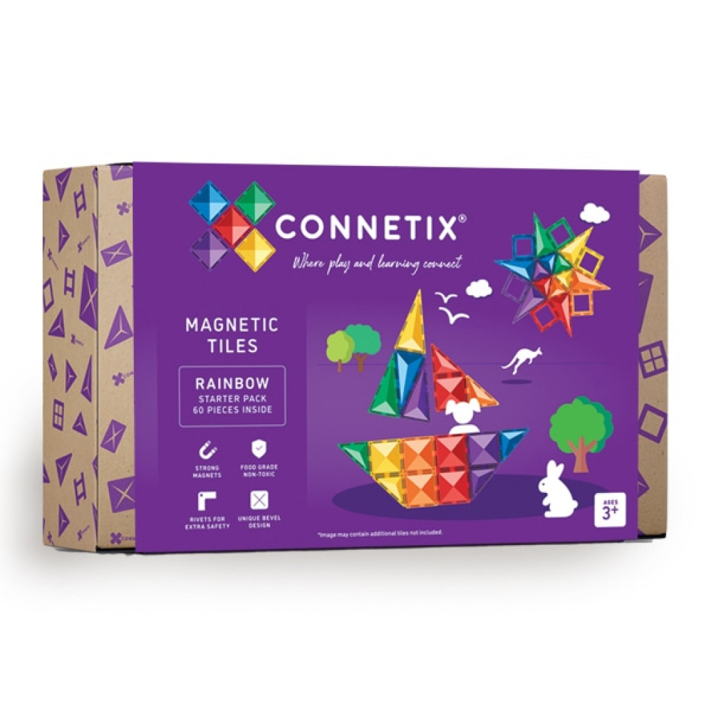 Connetix Magnetická stavebnice - Rainbow Starter Pack 60 pc