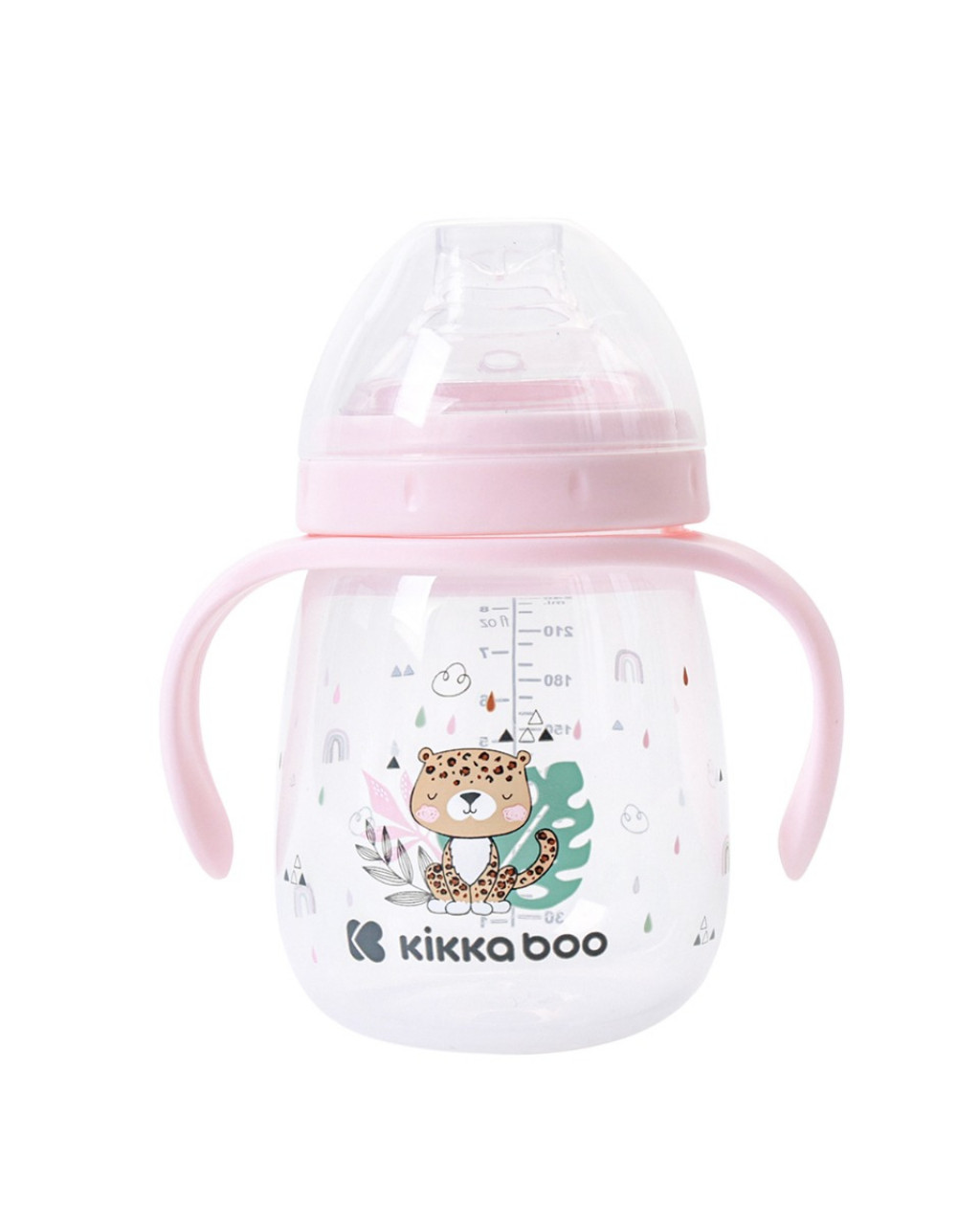 KikkaBoo Hrnek se silikonovým pítkem 240ml 6m+ Savanna Pink