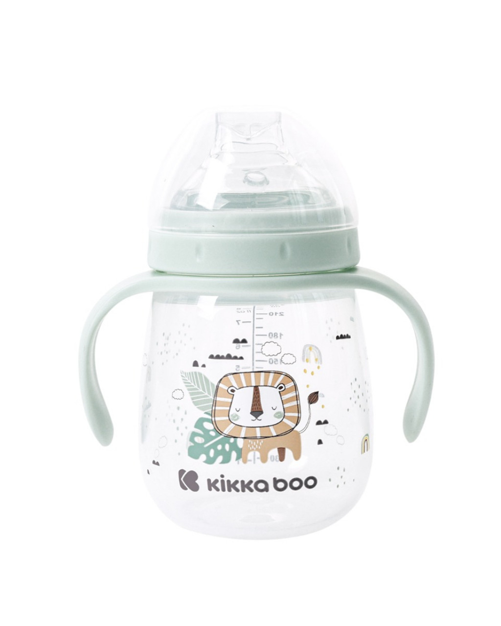 KikkaBoo Hrnek se silikonovým pítkem 240ml 6m+ Savanna Mint