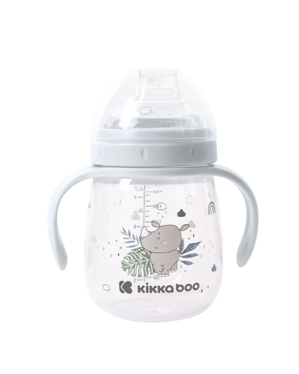 KikkaBoo Hrnek se silikonovým pítkem 240ml 6m+ Savanna Blue