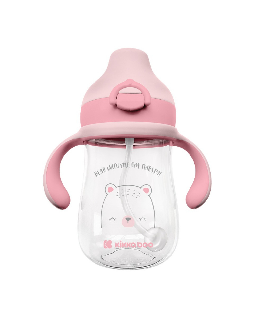 KikkaBoo Hrnek se silikonovým pítkem 300ml 6m+ Bear with me Pink