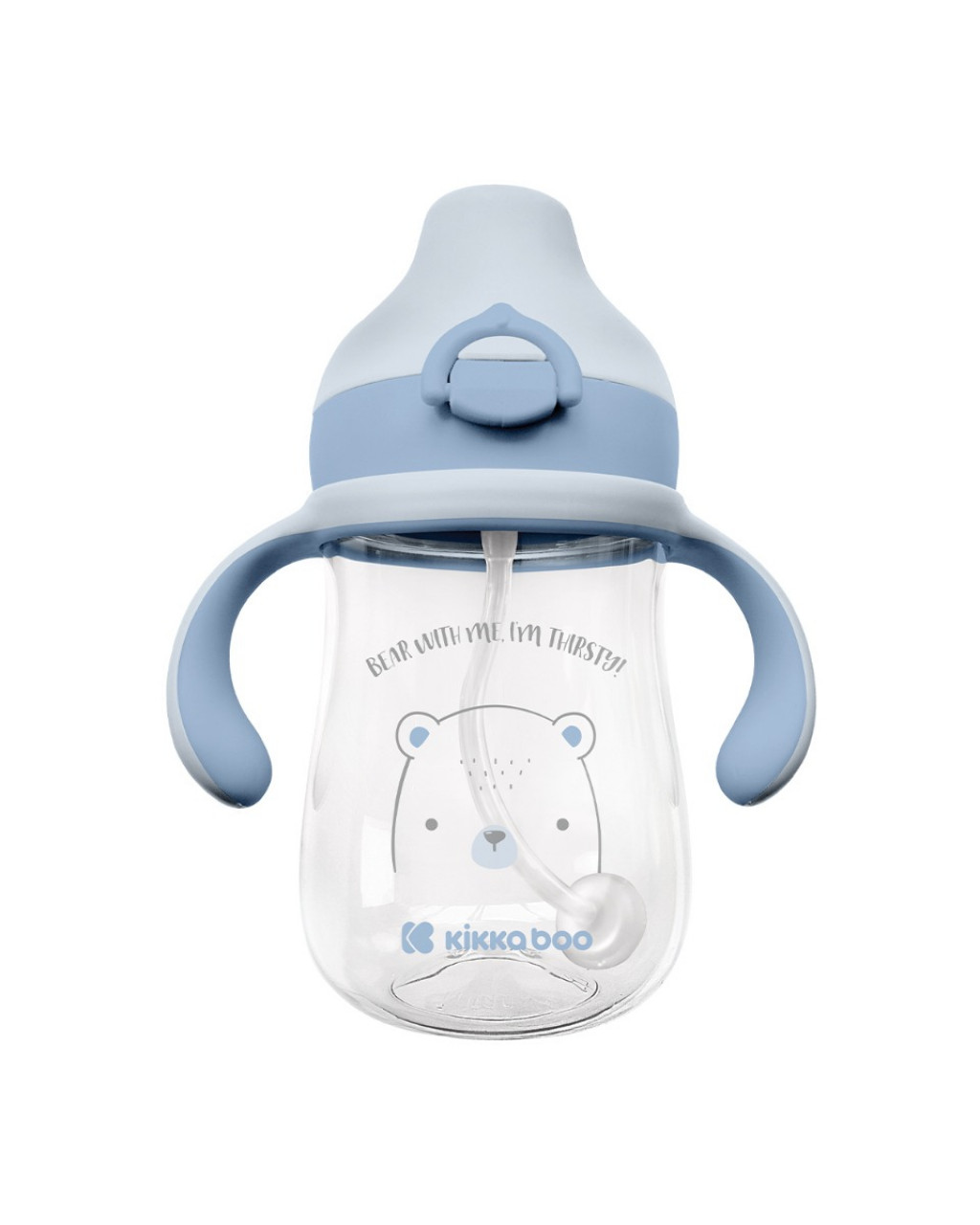 KikkaBoo Hrnek se silikonovým pítkem 300ml 6m+ Bear with me Blue