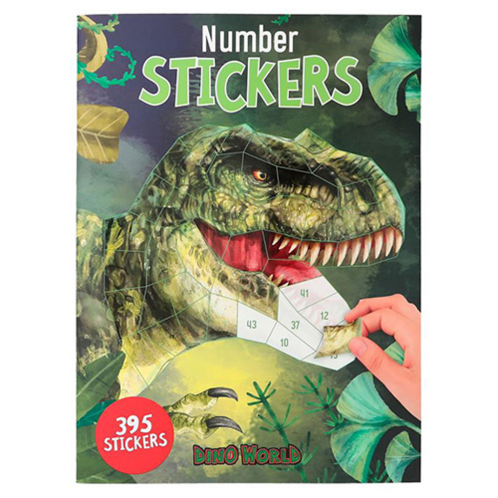 Dino World Number Stickers, 8 motivů, 395 samolepek