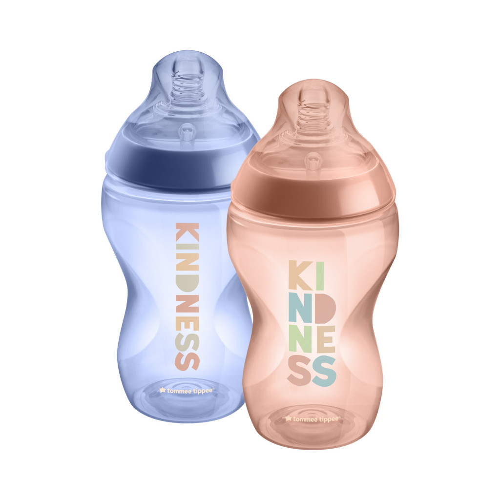 Tommee Tippee Kojenecká láhev C2N potisk Girl 340ml 2ks 3m+