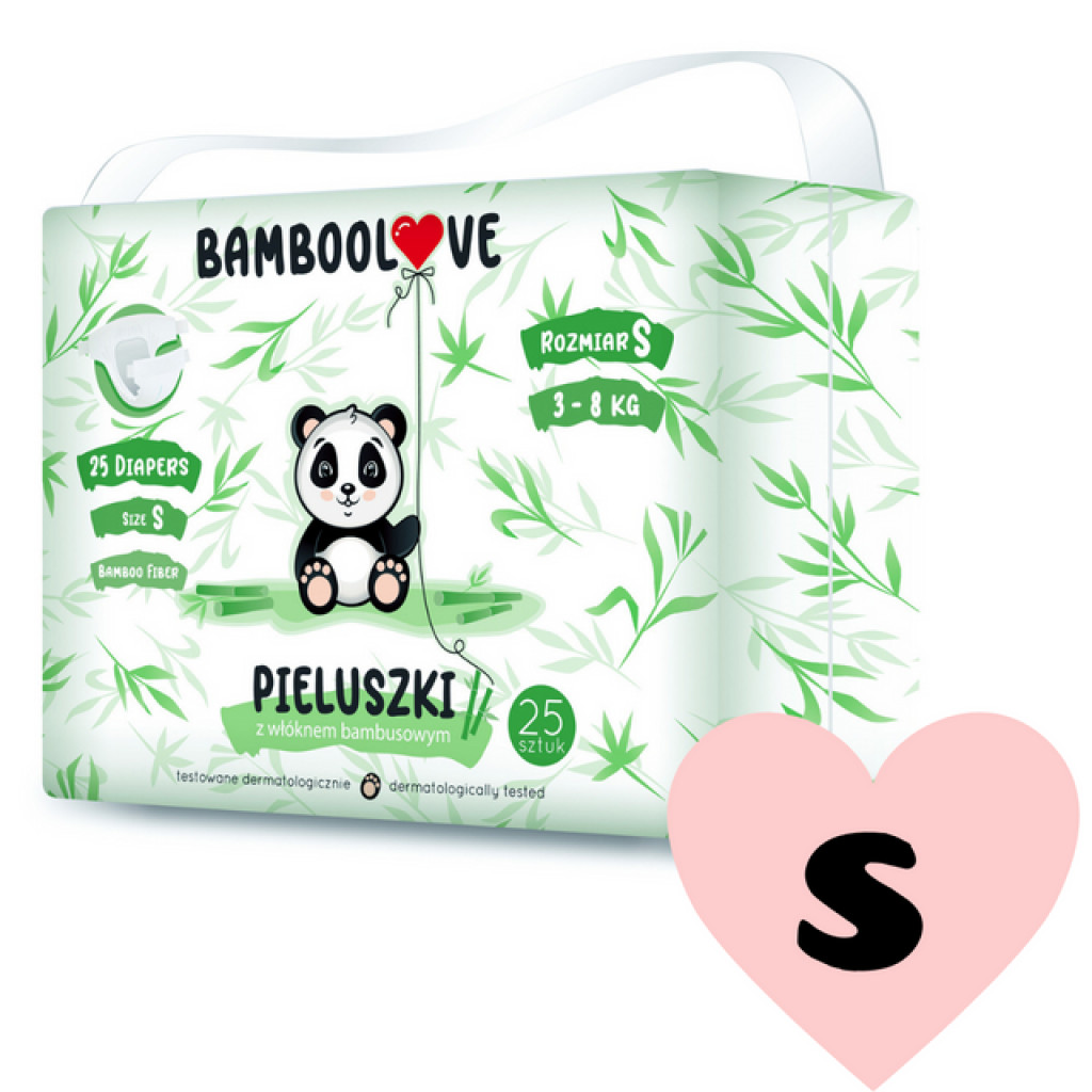 Bamboolove Pleny jednorázové bambus vel. S 3-8 kg 25 ks