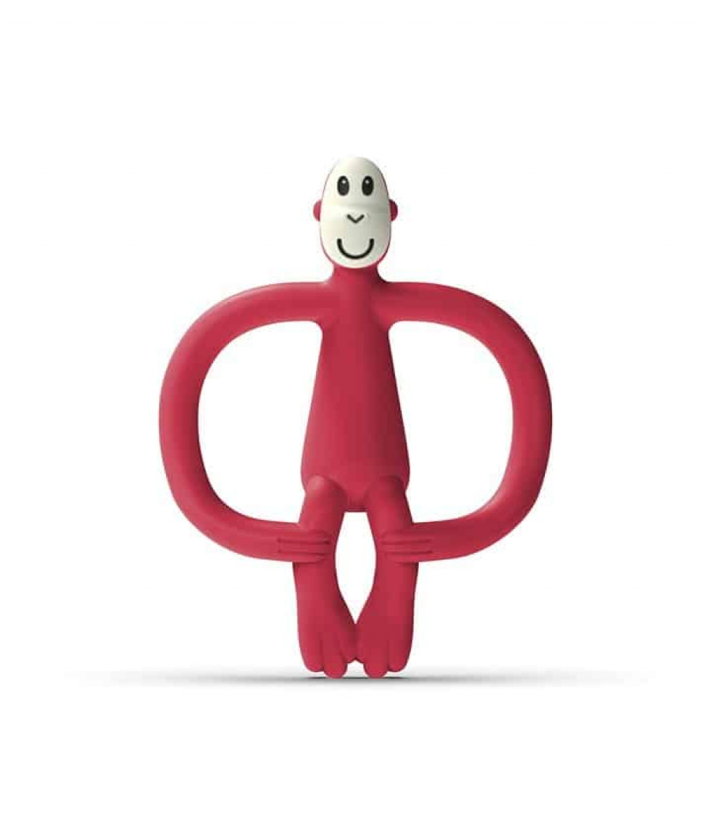 Matchstick Monkey Hryzátko a zubná kefka teether red