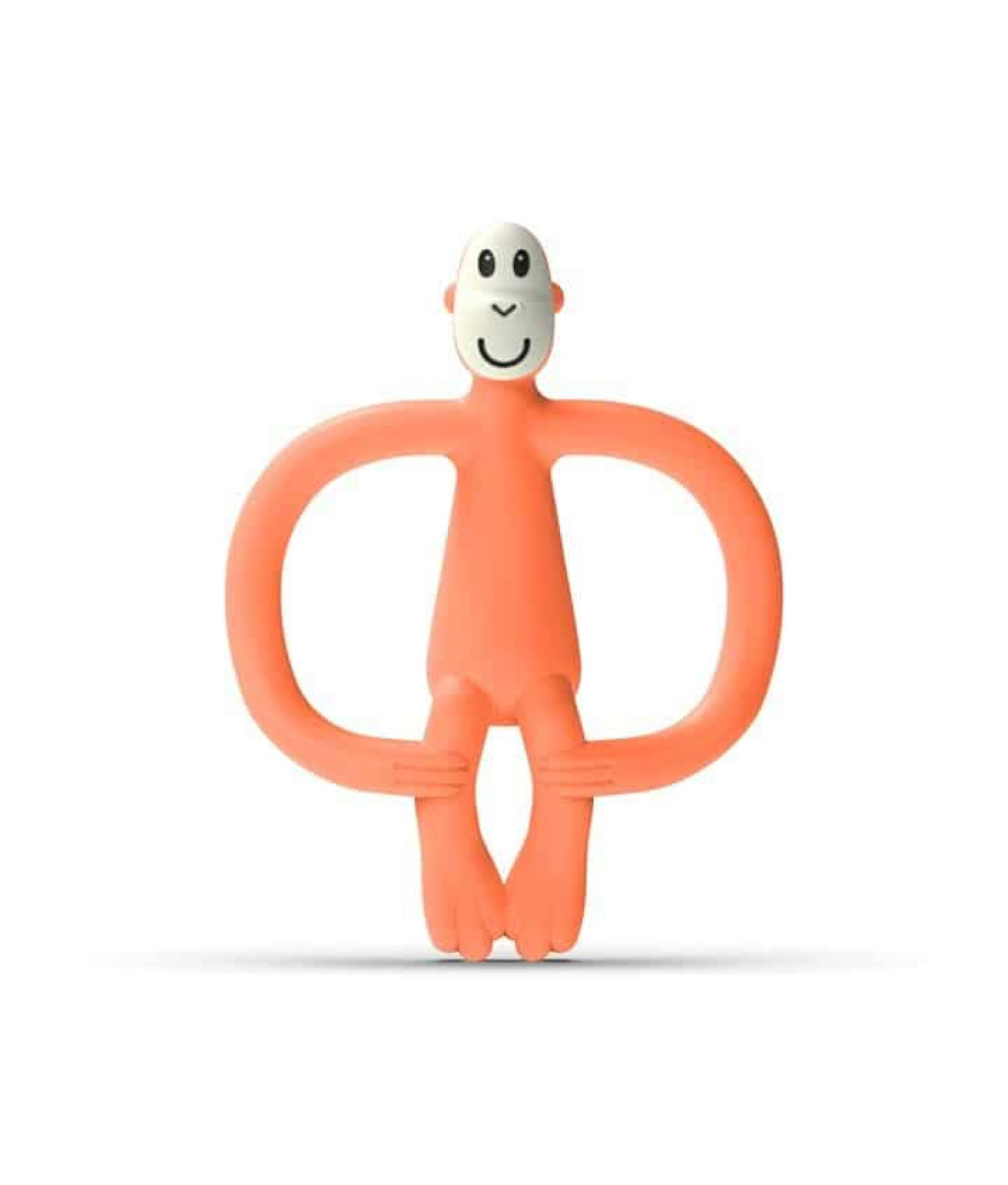 Matchstick Monkey Hryzátko a zubná kefka teether orange