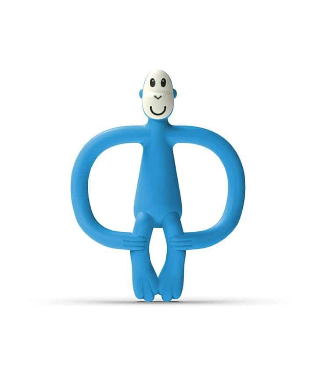 Matchstick Monkey Hryzátko a zubná kefka teether blue