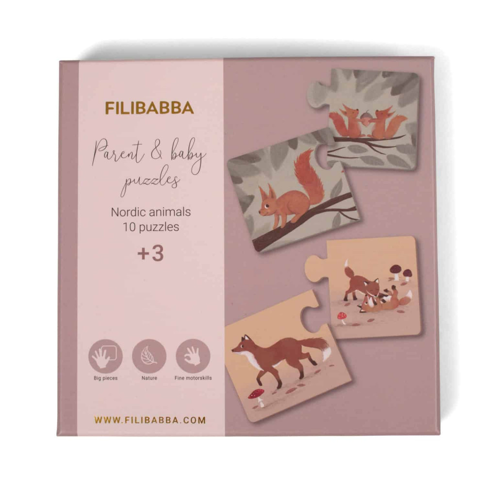 Filibabba Puzzle rodič a dieťa – severské zvieratká