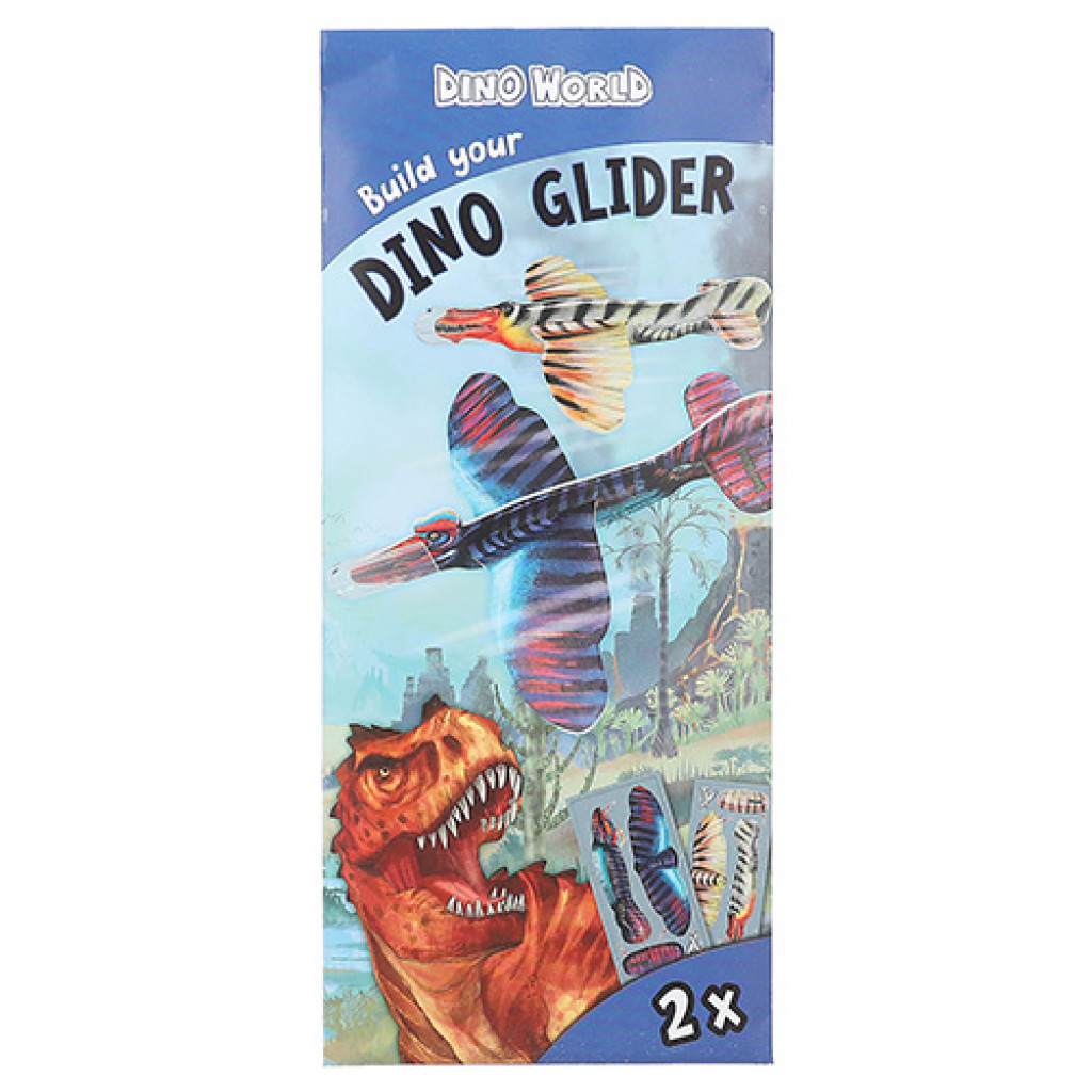 Dino World ASST | Létající házedlo Build your Dino Glider, 2ks v balení, Tmavě modrá