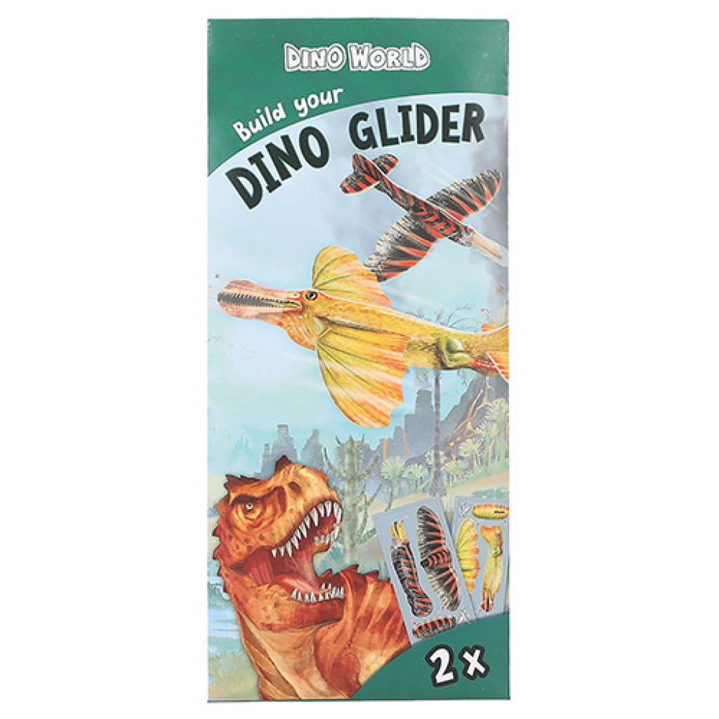 Dino World ASST | Létající házedlo Build your Dino Glider, 2ks v balení, Zelená