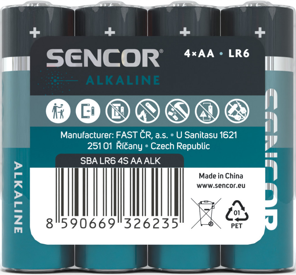 Sencor Alkalické baterie AA 4 ks