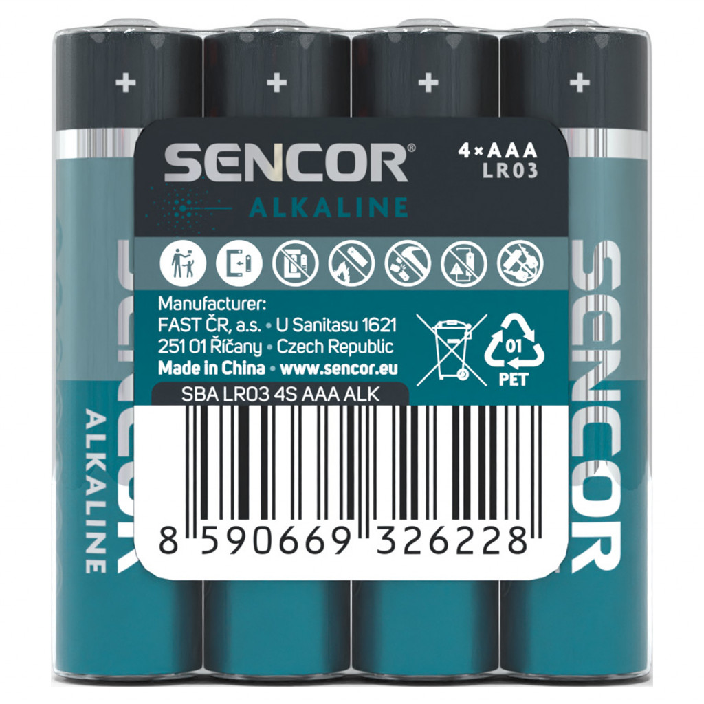 Sencor Alkalické baterie AAA 4 ks