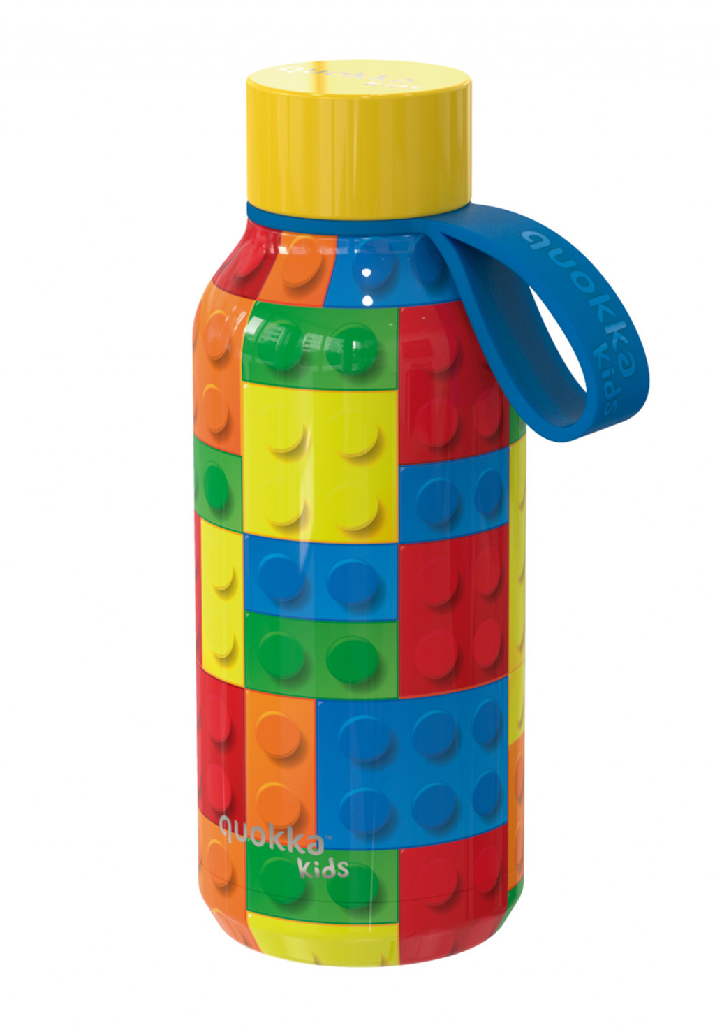 Quokka Nerezová termoláhev Solid Kids s poutkem Color Bricks 330 ml