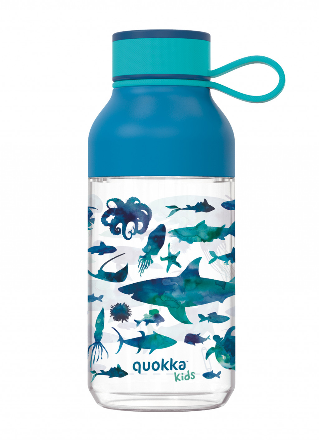 Quokka Plastová láhev Ice Kids s poutkem Sea Animals 430 ml