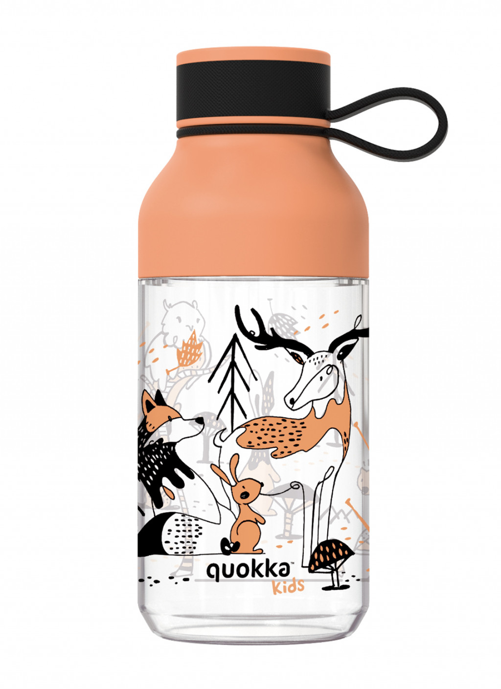 Quokka Plastová láhev Ice Kids s poutkem In the Woods 430 ml