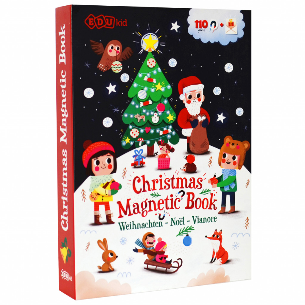 EDUkid Magnetická kniha Vánoce – Christmas Magnetic Book