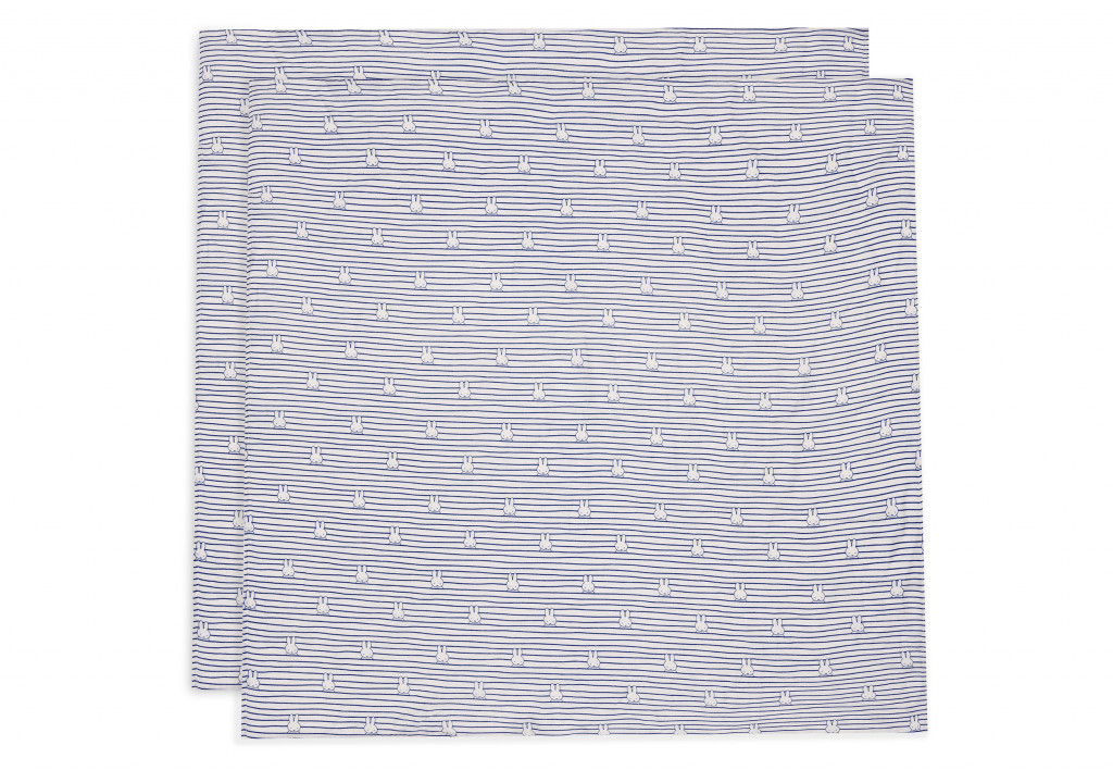 Jollein Pleny zavinovací 2ks 115x115 cm Miffy Stripe Navy