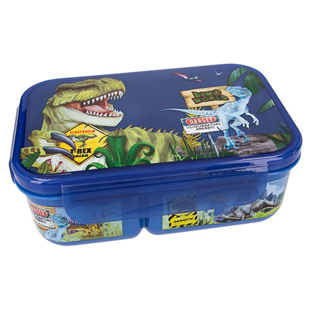 Dino World Svačinový box, Modrý, 2 přihrádky