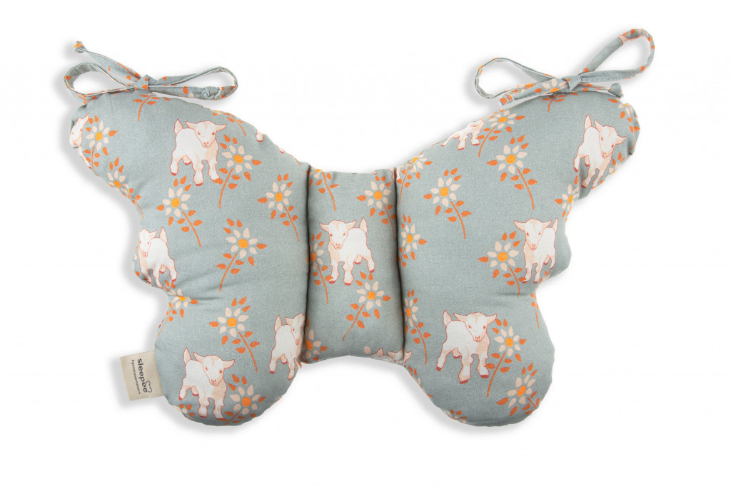 Sleepee Stabilizační polštářek Sleepee Butterfly pillow Vintage Animals Sky Blue