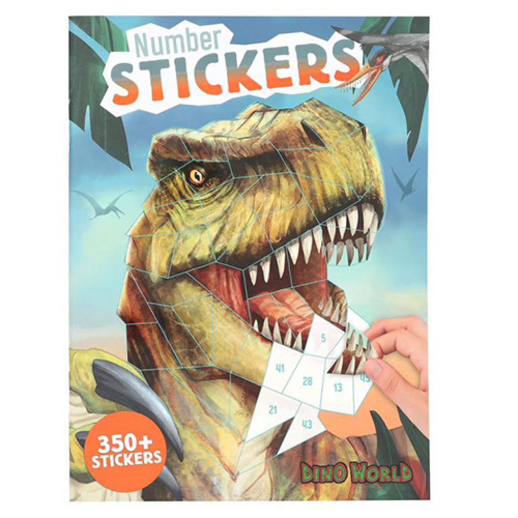 Dino World Number Stickers, 350+ samolepek