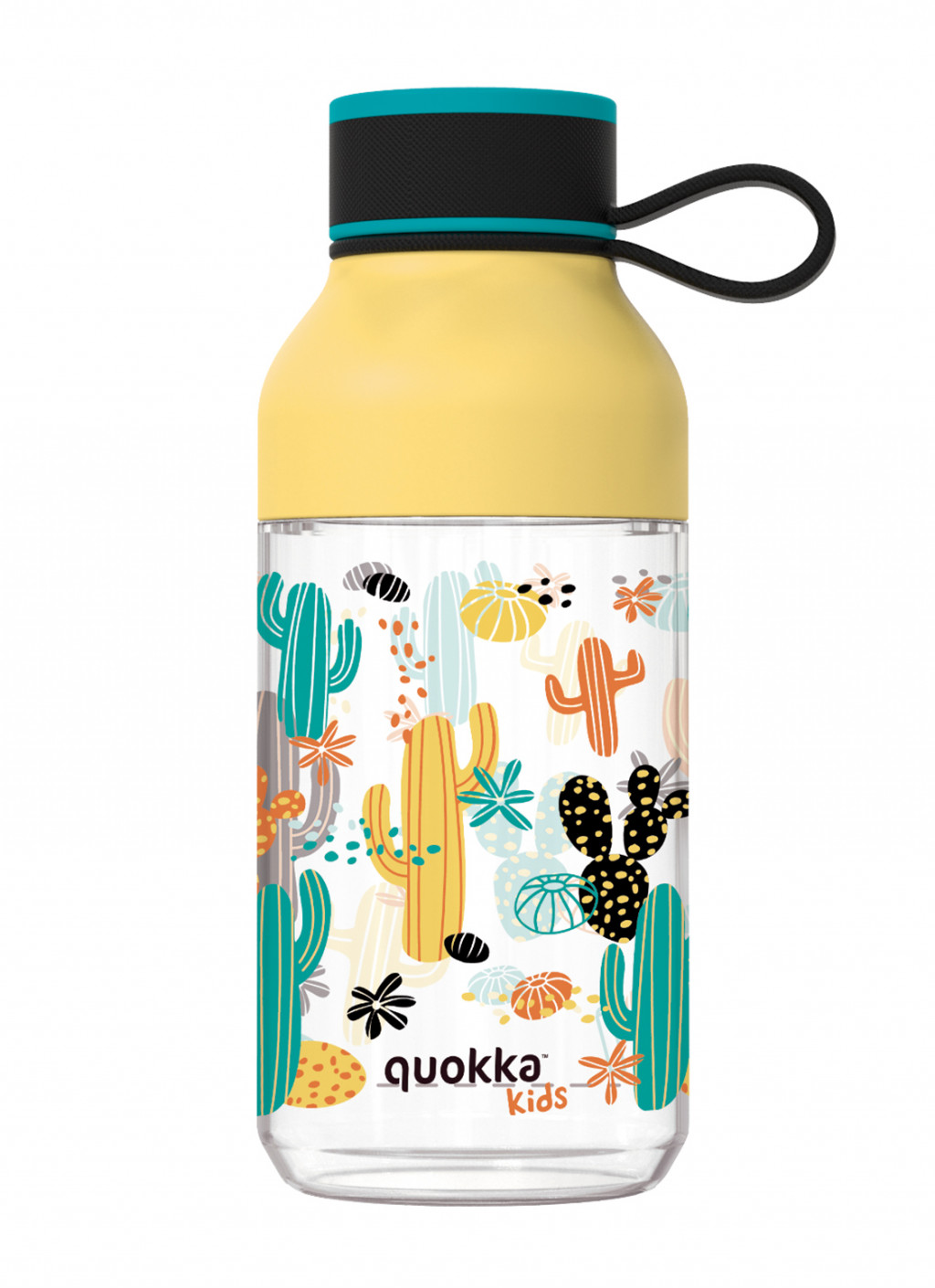 Quokka Plastová láhev Ice Kids s poutkem Cactus 430 ml