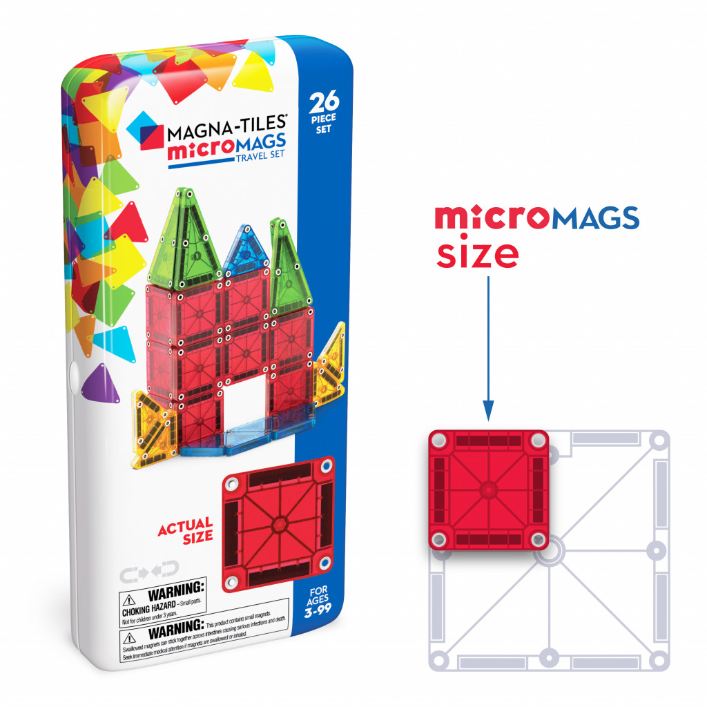 Magna-Tiles Magnetická stavebnice microMAGS Travel Set 26 dílů