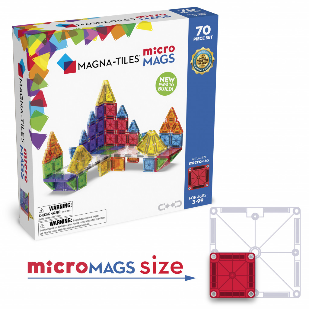 Magna-Tiles Magnetická stavebnice microMAGS Deluxe Set 70 dílů