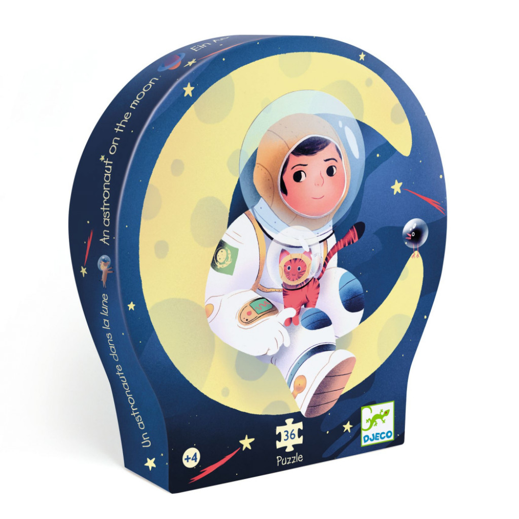 DJECO Siluetové puzzle: Astronaut na Mesiaci, 36 dielov