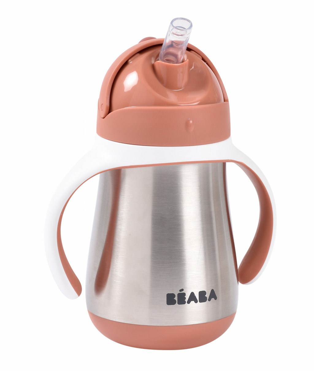 Beaba Hrnek termoizolační s brčkem nerez 250ml Terracotta