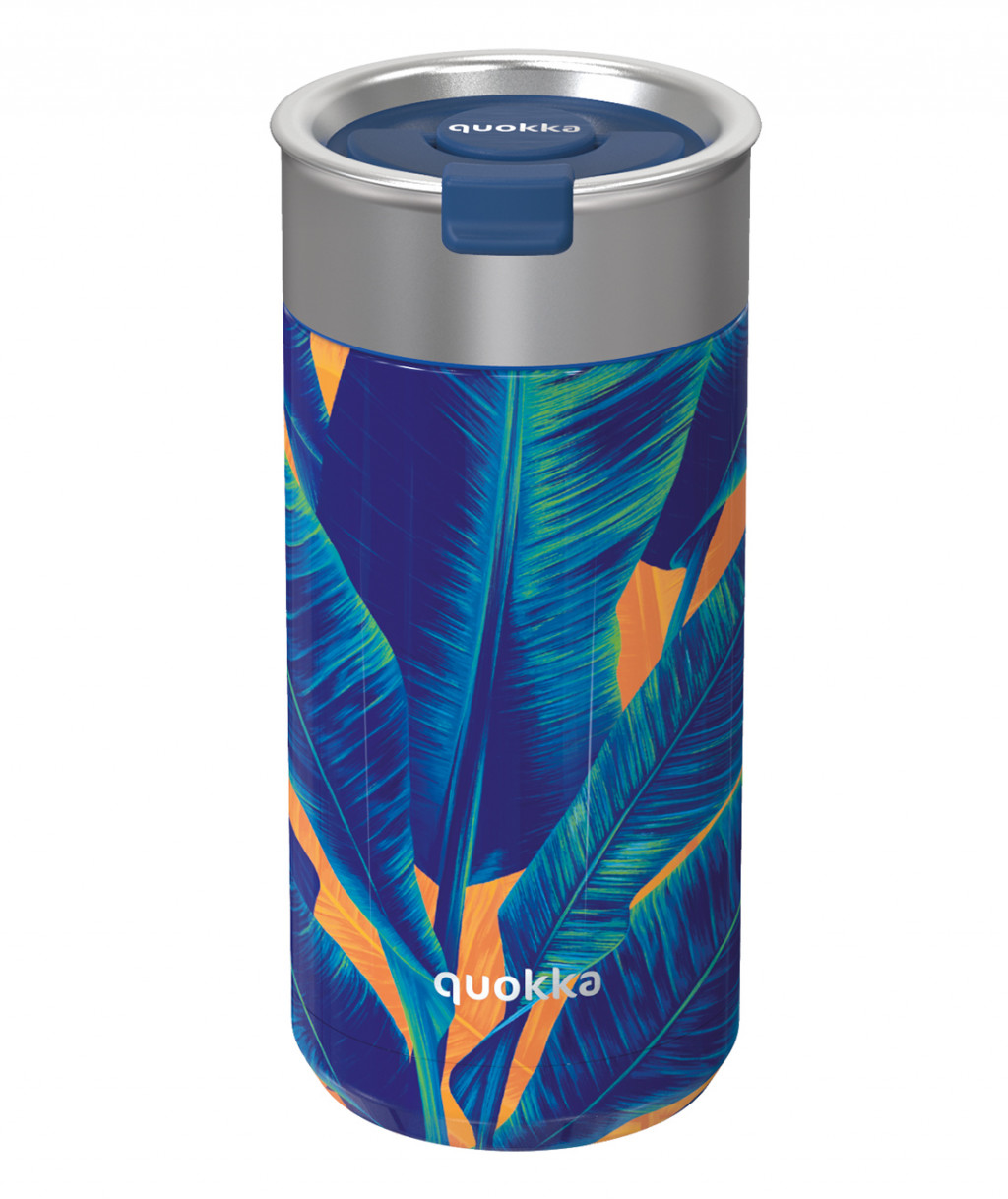 Quokka Nerezový termohrnek se sítkem Boost Blue Jungle 400 ml