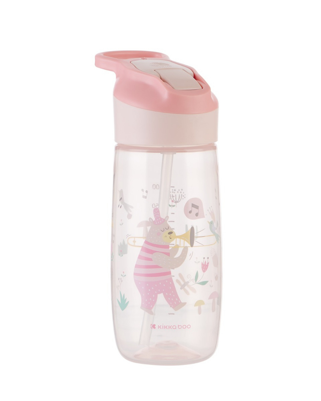 KikkaBoo Hrnek se silikonovým pítkem 450ml 12m+ Music Fest Pink