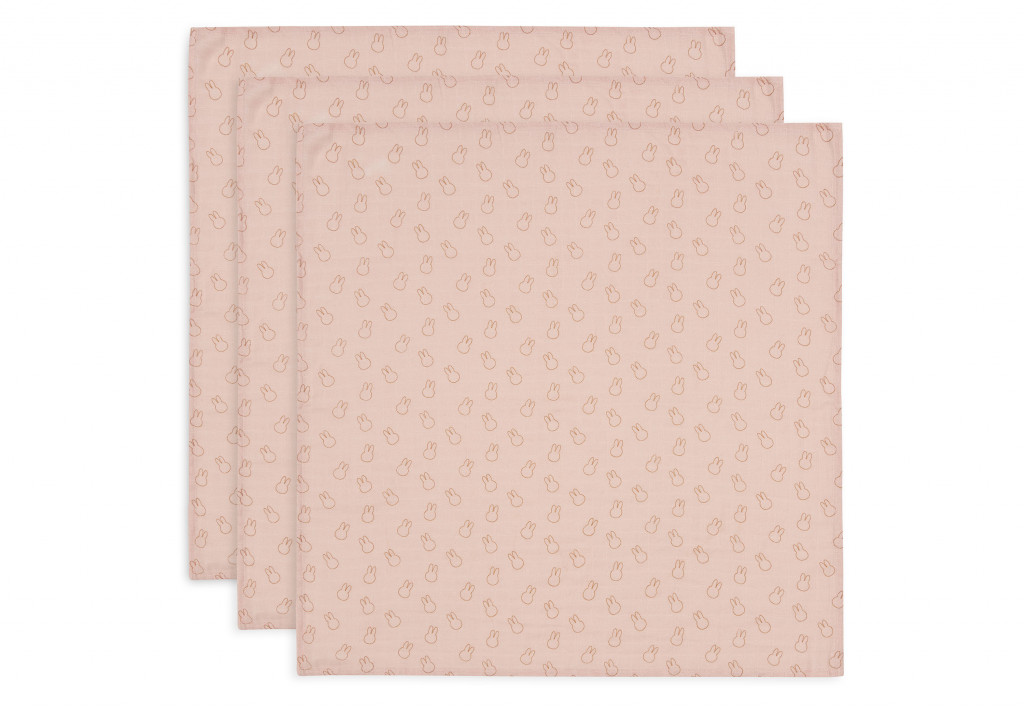 Jollein Pleny 3 ks 70x70 cm Miffy Silhouettes Wild Rose