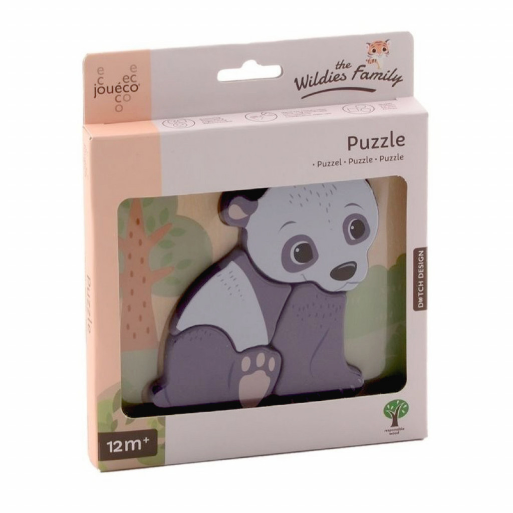 Aurora Drevené puzzle - panda - Jouéco - 15 cm