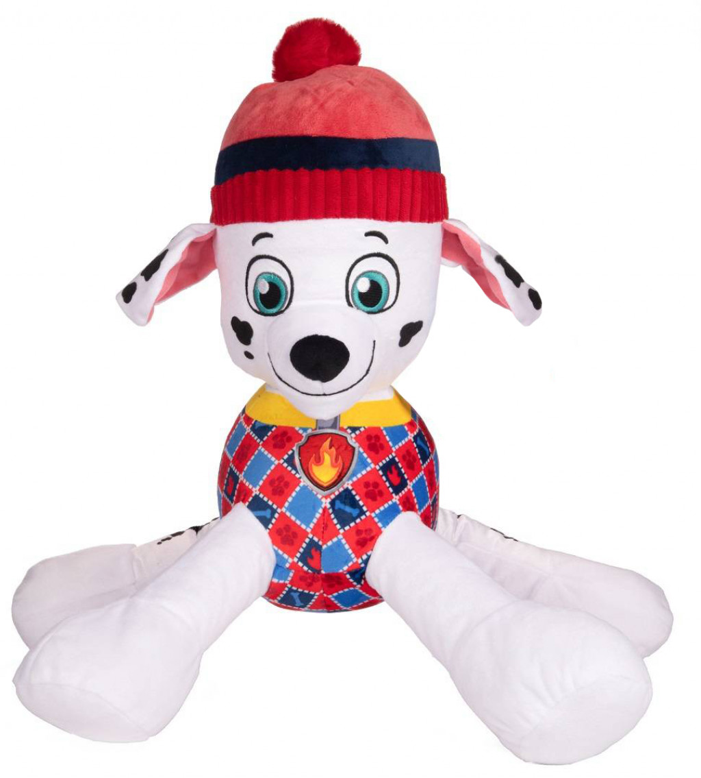 Aurora Plyšový psík Marshall - červený v zimnej čiapke - Paw Patrol - 50 cm