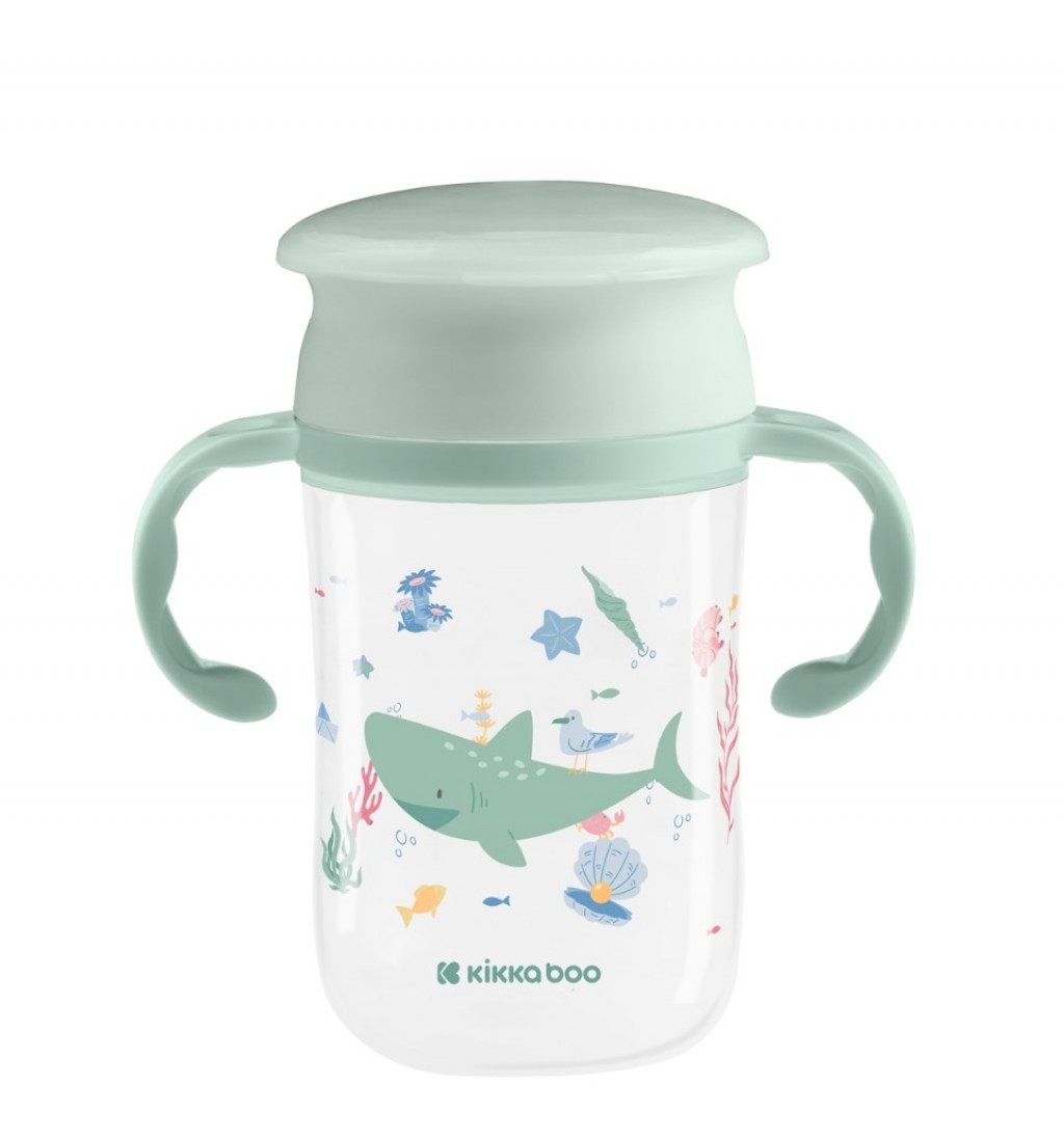 KikkaBoo Hrnek trénovací 360° 300ml 12m+ Deep Sea Mint