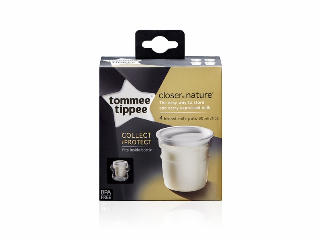 Tommee Tippee Nádobky na skladování mat. mléka C2N, 4ks 0+m