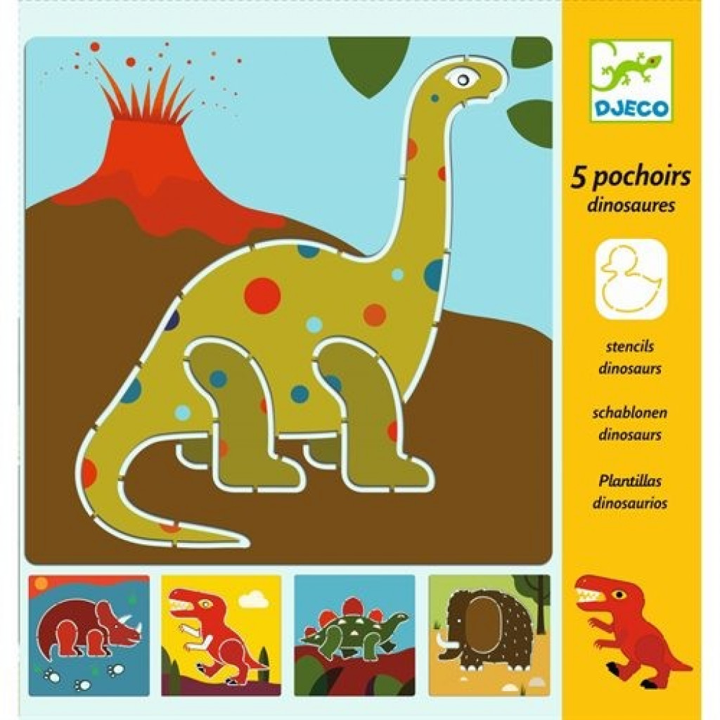 DJECO Kreslenie podľa šablóny: Dinosaury