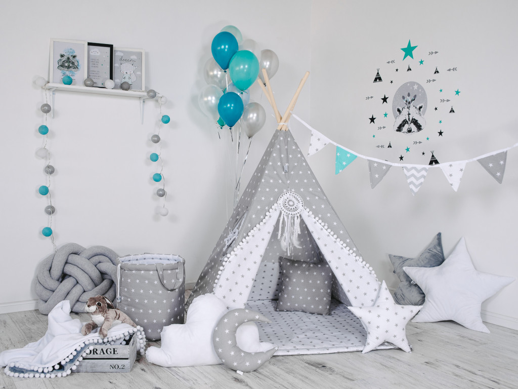 Elis design Teepee stan set Sivý varianta: premium