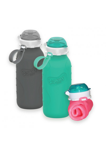 Squeasy Gear silikónová fľaša 480ml (ružová)