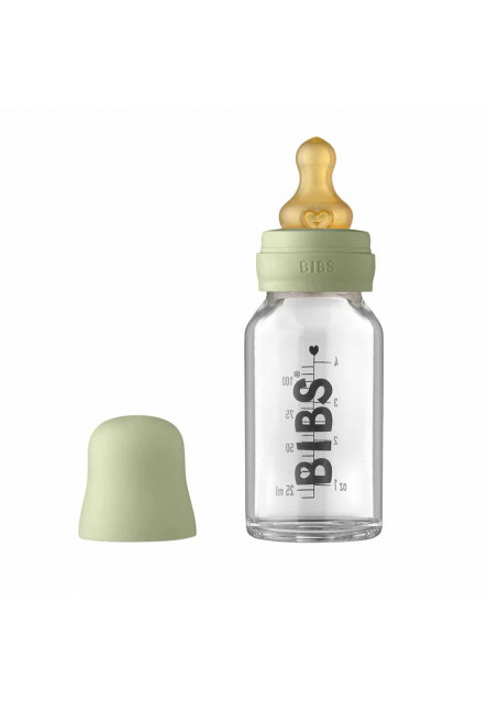 BIBS Baby Bottle sklenená fľaša 110ml (Sage)