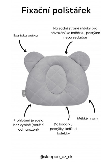 Fixační polštář Sleepee Royal Baby Teddy Bear Green