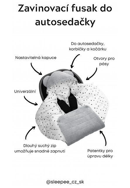 Fusak/zavinovačka/deka do autosedačky Sleepee Royal Sunflower